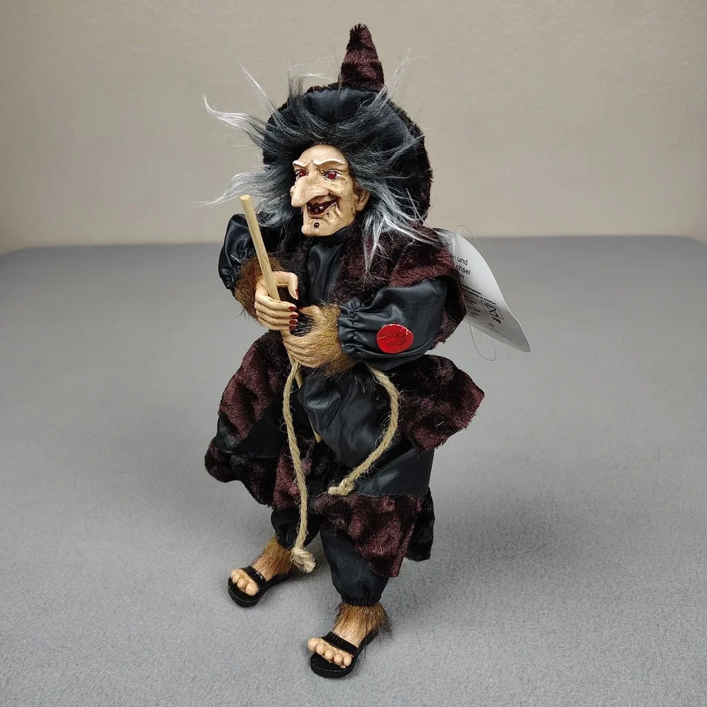 Vintage Halloween Witch Decoration Light Up Eyes + Laugh CREEPY German NOS Works